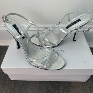Nina Silver Strappy Heels